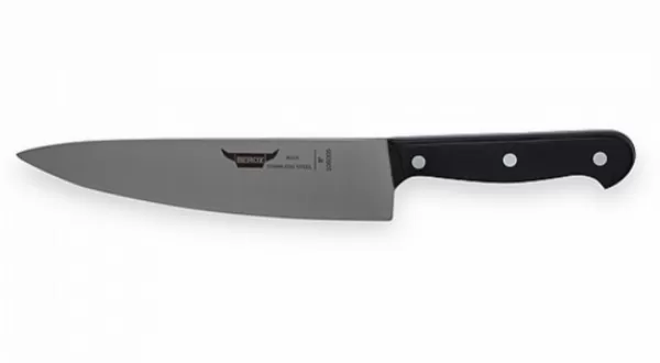 סכין שף 21 סמ ידית ניטים שחורה