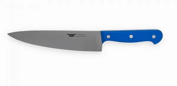 סכין שף 21 סמ ידית ניטים כחולה BEROX